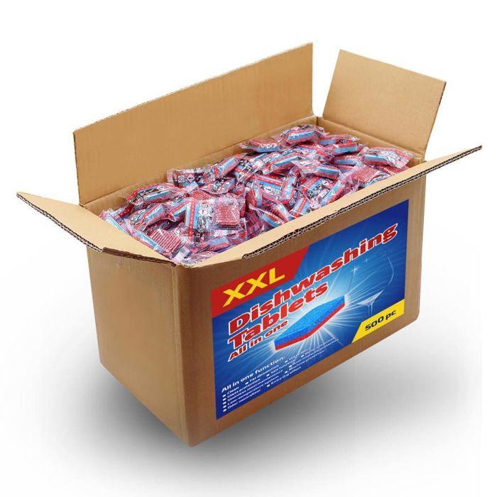 VidaXL 500x Tablettes pour Lave-vaisselle 12 en 1 Nettoyant Rouille Graisse Calcaire Assainisseur de Lave-vaisselle 30144