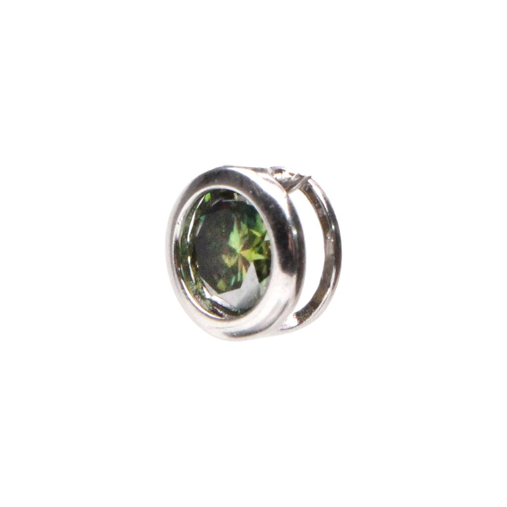 Bien Vetu Green Moissanite Pendant 1 Carat Bezel-Set 432