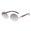 Frameless Sunglasses Women'S Square Small Frame Marine Sunglasses Trendy Street Photography