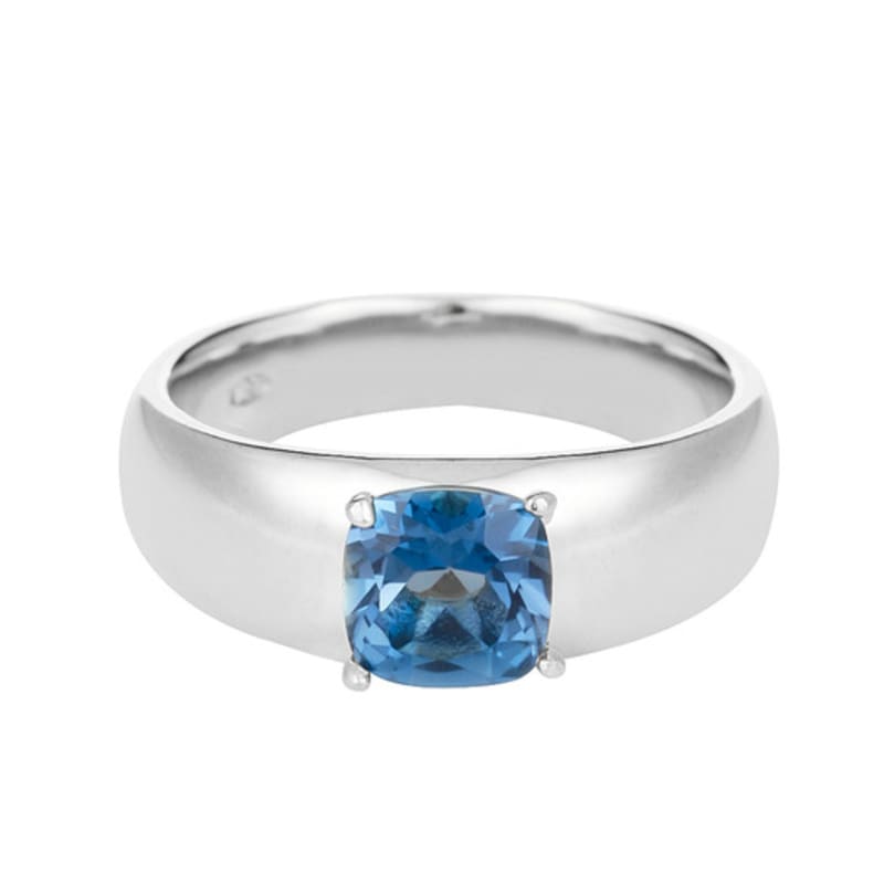 Invisible collage CONTINUE RING_SILVER LONDON BLUE TOPAZ