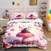 Ladybug Mushroom Romantic Decor Set Soft Comfortable Duvet Cover Bedding Set Included 1*Duvet Cover & 2*Pillowcases, Gift
