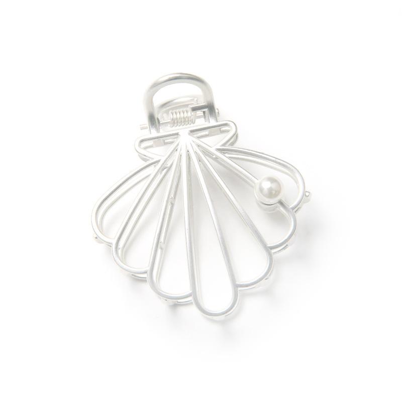 

Unique Retro Handmade Metal Hair Claw With Shell Shape For Sophisticated Looks 6cm Matte Silver