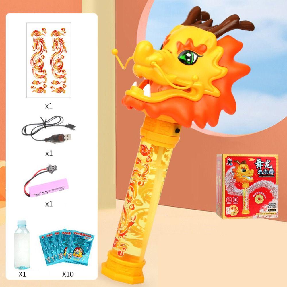 

Chinese Style Dragon Bubble Machine Zodiac Dragon Loong Bubble Blowing Machine Outdoor 80ml&100ml жёлтый