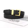 Fashion Pu Womens Leather Waist Belt With Square Pin Buckle For Business Wear