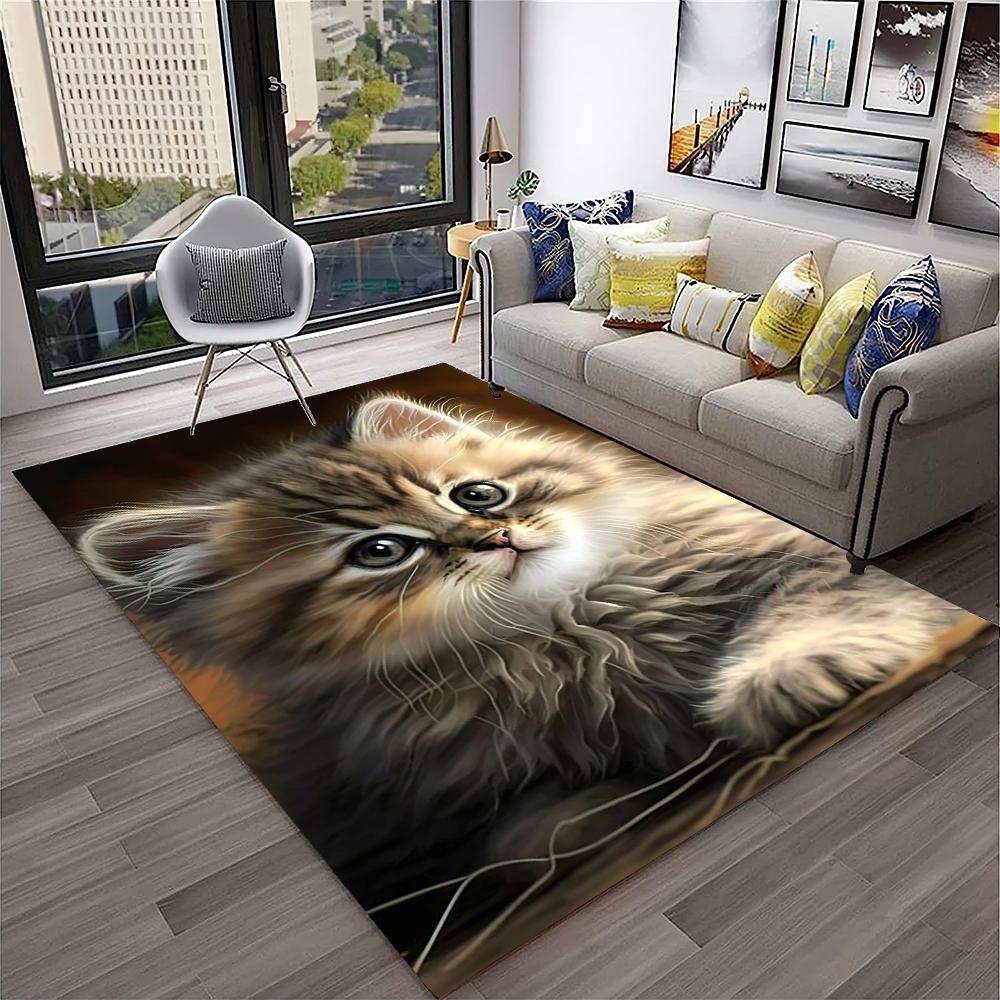 Schattige lapjeskat, Garfield-kat, Pers, Ragdoll Cartoon Tapijt Vloerkleed voor Huis Woonkamer Slaapkamer Bank Deurmat Decor, kind Antislip