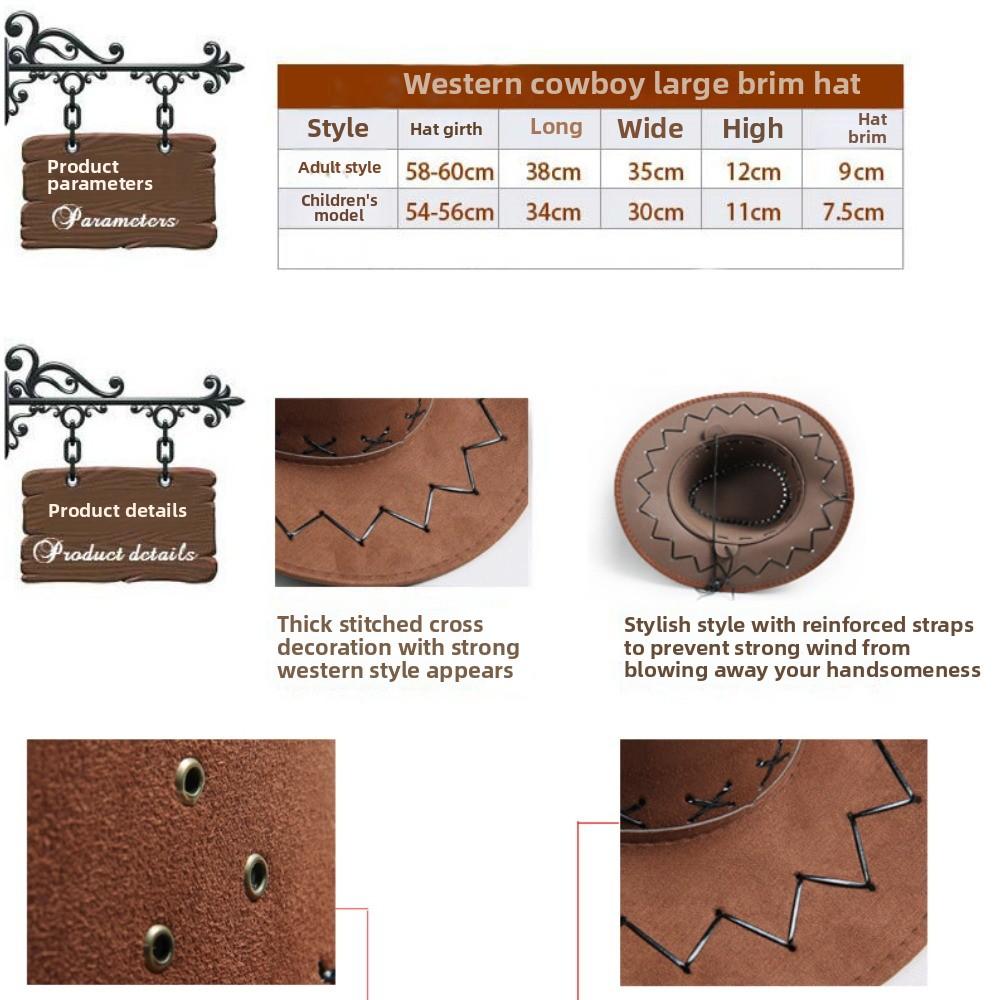 Western Denim Hat Summer Women's Sun Protection Hat European and American Retro Big Eaves Beach Sun Cover Hat