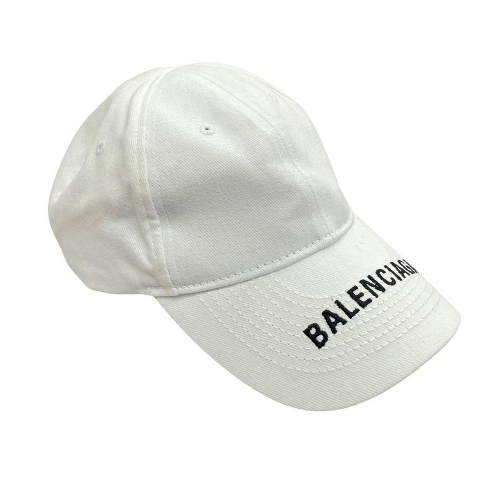 Used BALENCIAGA Logo Cap White L(59cm) BALENCIAGA