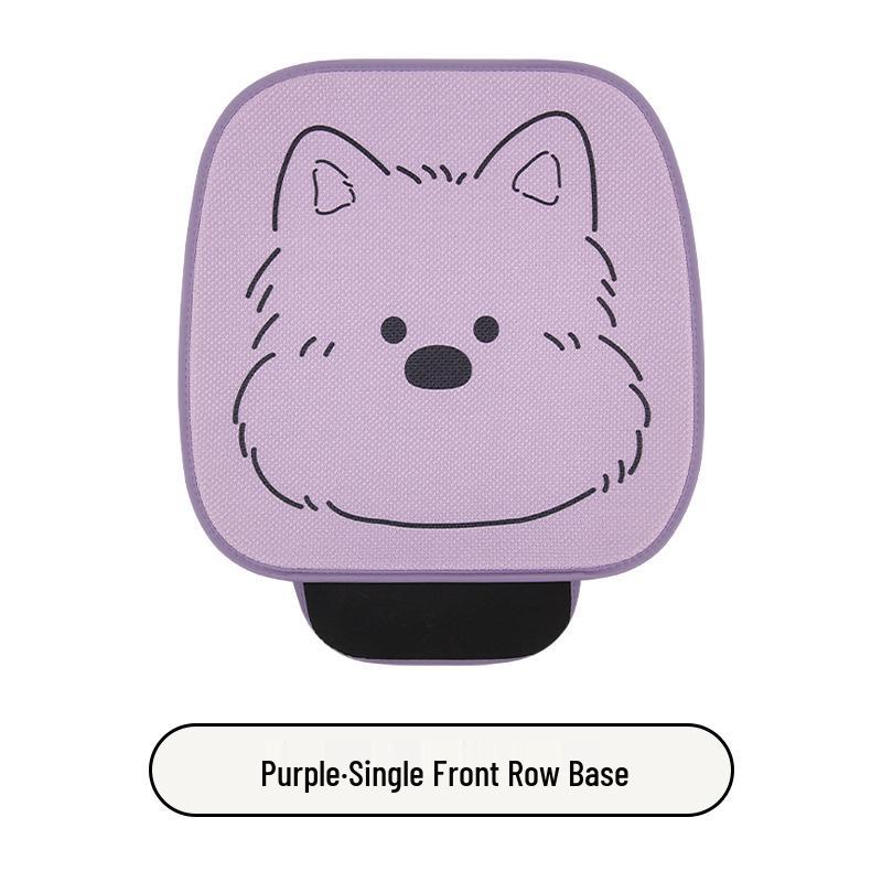 West Highlands Cute Cartoon Cotton Linen Car Seat Cushion for Women - Fits Toyota BZ3, RAV4, Corolla, and Ruifang
