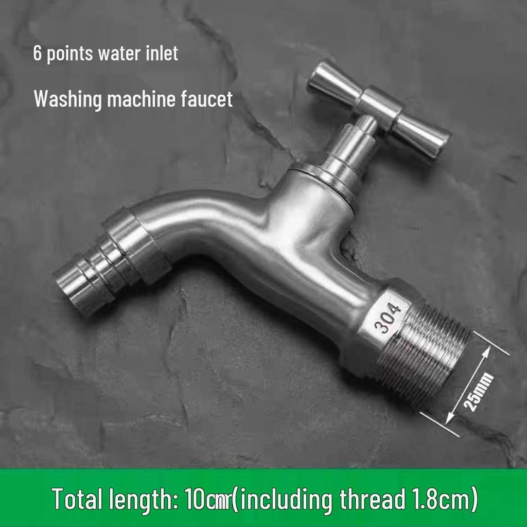 304 Stainless Steel Anti-Freeze Cold Resistant Outdoor Faucet with 4/6-Point Nozzle for Washing Machine