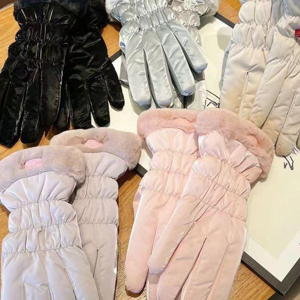 Thickened Women Winter Thermal Fleece Breathable Bicycle  Gloves  Women