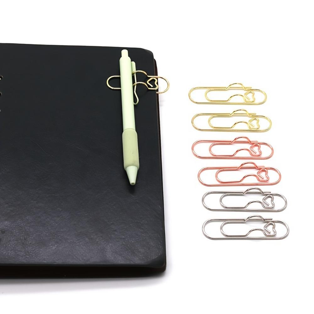 5Pcs Paper Clips Metal Pen Holder Clip School Bookmarks Photo Memo Ticket Clip Stationery Office School Supplies