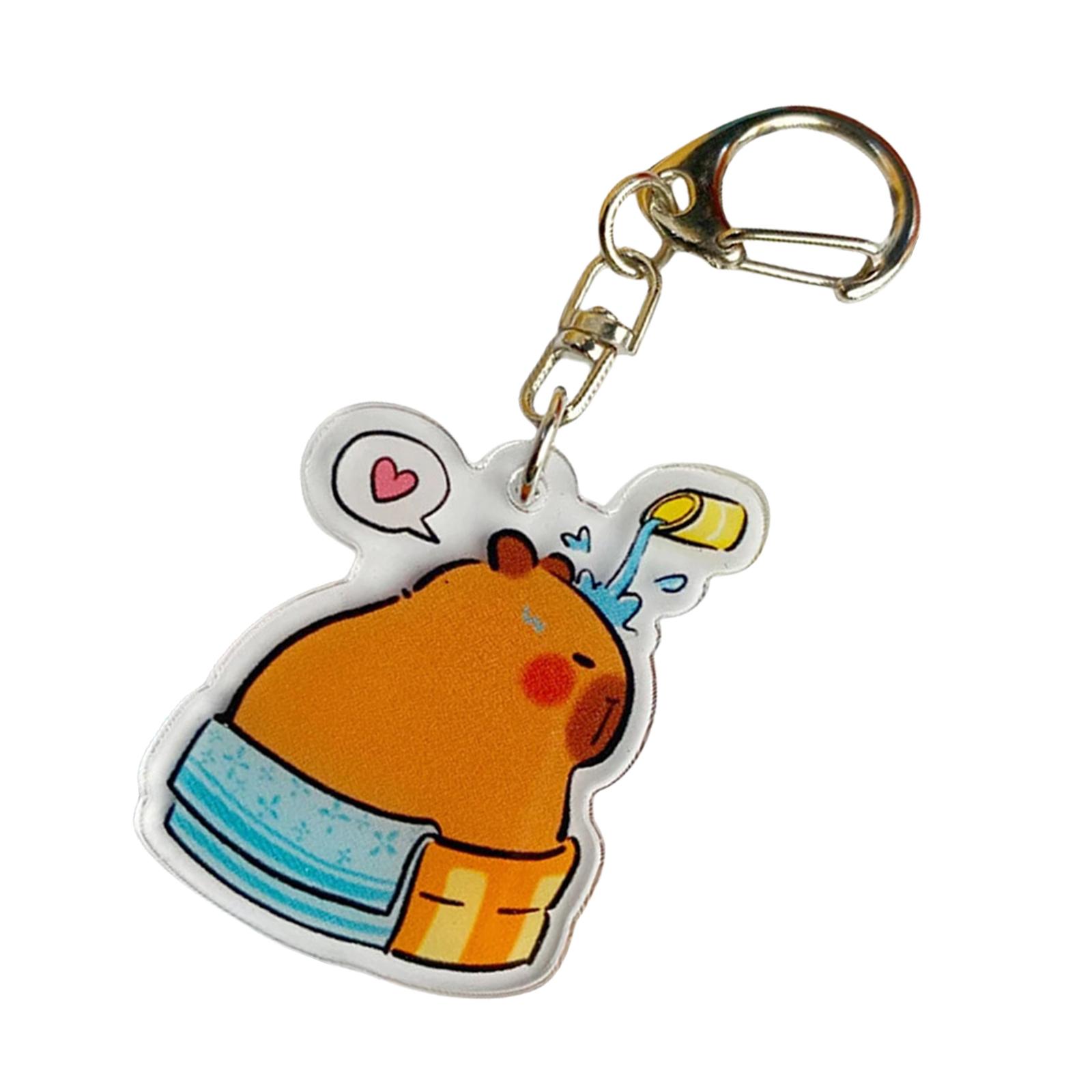 

Colorful Capybara Shaped Key Rings Colorful Acrylic Keychain with Capybara Motif for All Ages Unique Keyrings Gift 4