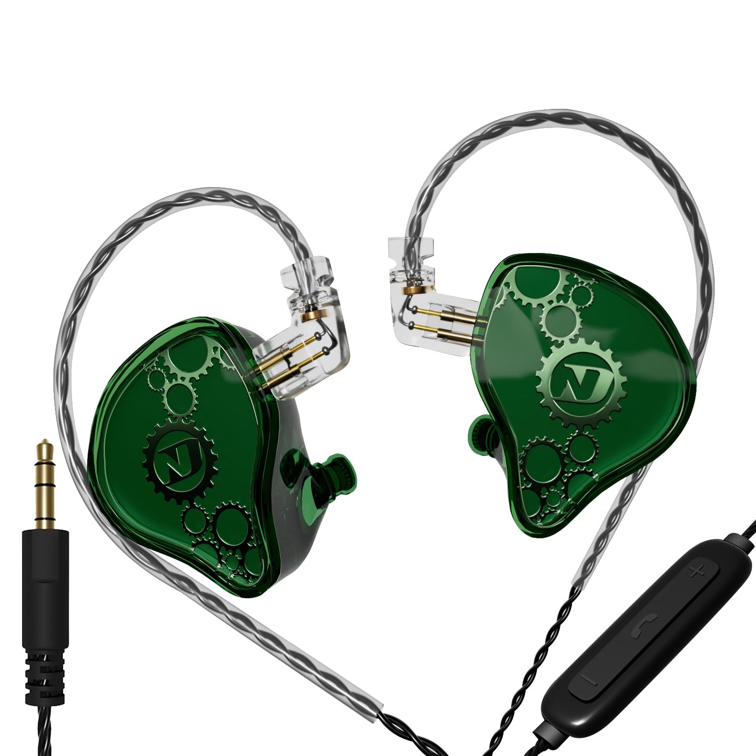 

Hifi Kingdom ND VENUS Dynamic Driver (1DD) Wired In-Ear Monitors, 3.5mm Plug, Green with Mic