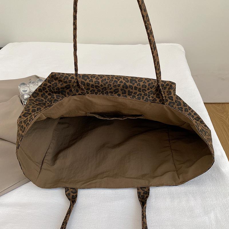 Borsa Tote Leopardata alla Moda da Donna per Tempo Libero e Pendolarismo Borsa a Spalla Grande con Texture Semplice Borsa portaoggetti Uso Quotidiano Casual