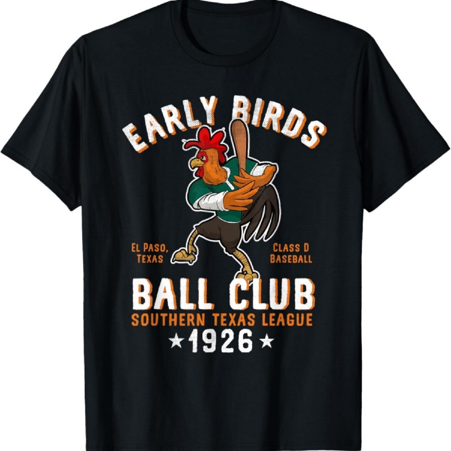 

El Paso Early Birds Retro Minor League Baseball Team T-Shirt XXXXXL чорний