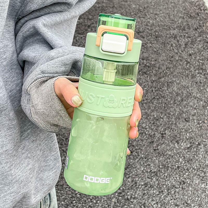 Plastic water cup high value summer female student straw cup Japanese style easy cup direct drinking anti-drop Single cup