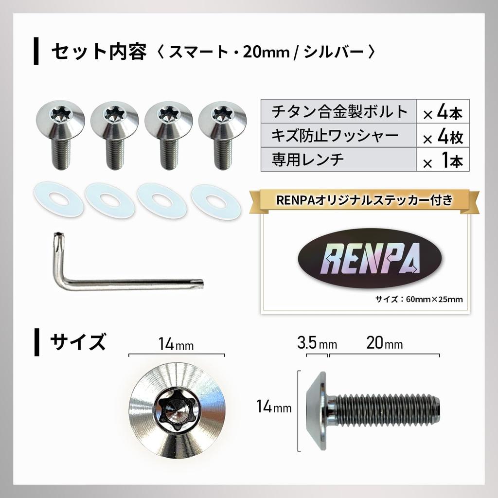 RENPA Titanium Alloy License Plate Bolt Smart Design Vehicle Inspection