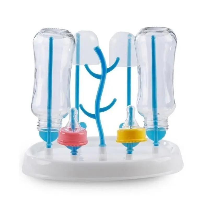 New Bottle Dry Rack Baby Bottle Drain Drying Racks Blue Pink Baby Bottle Cleaning Dryer Drainer Storage Drying Rack