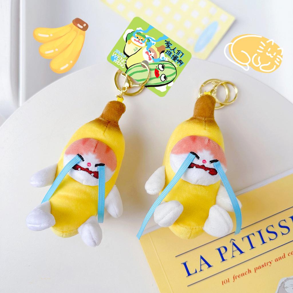 Kreative Lustige Weinende Bananenkatze Plüschtier Schlüsselanhänger Anhänger Ins Klein Frisch Niedlich Bananenkatze Plüschtiere Kinderspielzeug Geschenke