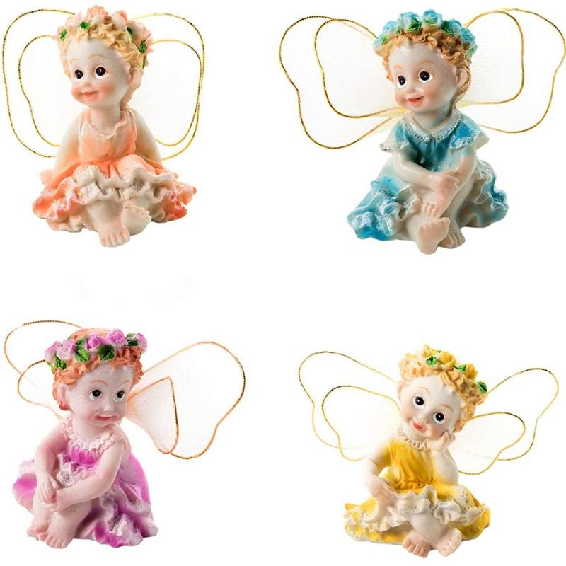 Lovely resin flower fairy angel decoration miniature resin bonsai doll DIY fairy garden