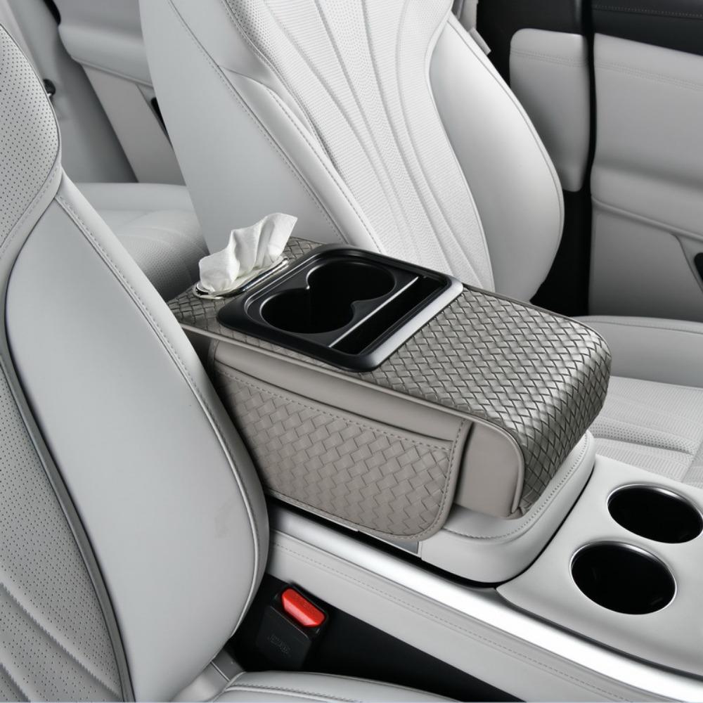 

Side Storage Pockets Armrest Storage Organizer Box Cup Holder Car Center Console Mat Car Interior серый