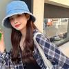 Denim Bucket Hat Cotton Reversible Fisherman Hat Fashion Fishing Sun Hat