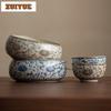 Ru Kiln Interlock Branch Lotus Decoration Jianshui Tea Cup Wash Tea Garbage Can Tea Residue Bucket Household Chaxi Collection