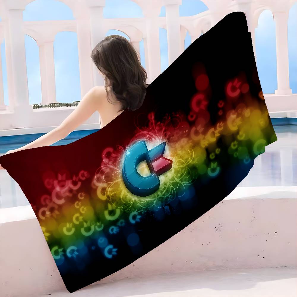 Commodore 64 logo Microfiber Blanket Quick Drying Beach Towels Oversized Printing Super Absorbent Pool Towel Blanket