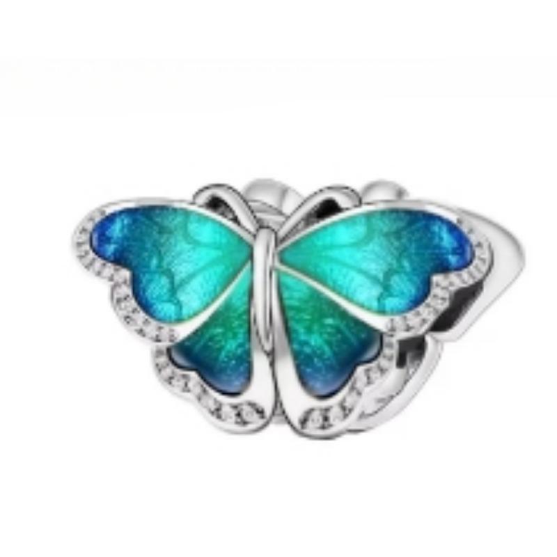 100% Copper Colorful Rubik'S Cube Butterfly Cat Peacock Daisy Charm Beads Fit Original Bracelet Diy Jewelry