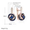 Blue Natural Zircon Bridal Wedding Drop Earrings For Women Fashion  Rose Gold And Black Plating Daily Fine Jewelry