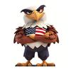 Tabletop 2D Wooden Bald Eagle Figurine, 4th of July Patriotic Eagle Statue with Base for Independence Day Home Table Decor