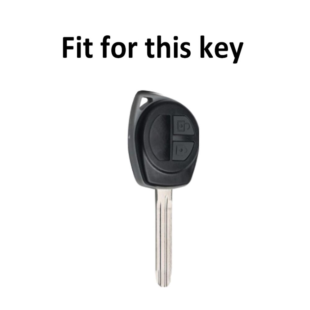 Gun Grey 2 Buttons Soft TPU Car Key Case Cover For Suzuki Swift Grand Liana SX4 Window Vitara Amagatarai Shell Fob Accessories