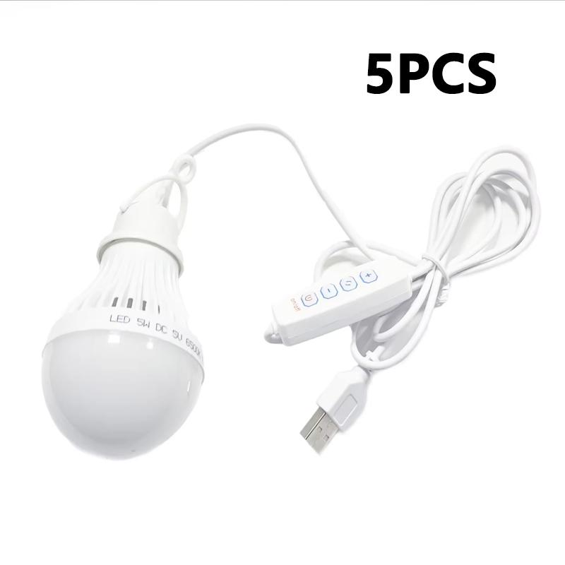 5V Led Camp Light Usb Emergency Bulb 3 Color Dimmable Hanging Tent Lamp for Work BBQ Fishing Repair Out Door Camping Equipment