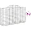VidaXL Paniers à gabions arqués 6 pcs 200x50x120/140 cm Fer galvanisé, gabion, cage de gabion, panier de mur de gabion, mur 3146345
