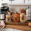 Handmade Felt Animal Figurines Rustic Farmhouse Ornaments Cute Cow/Pumpkin/Rooster Figurines Decorative Animals Fall Tabletop Decorations with Hemp
