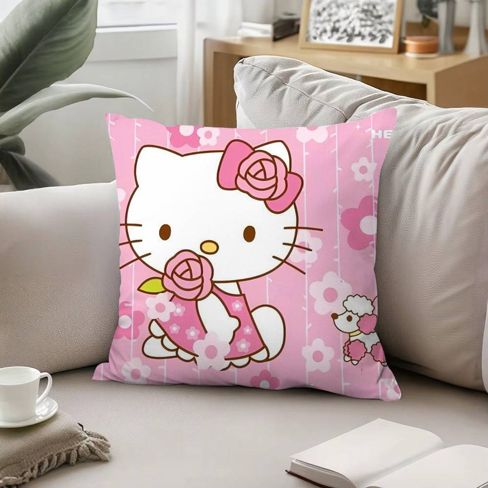 HelloS-K-Kitty Pillow Case Pattern Printed Pillowcase For Living Room Sofa Cushion Cover & Bedroom Decor
