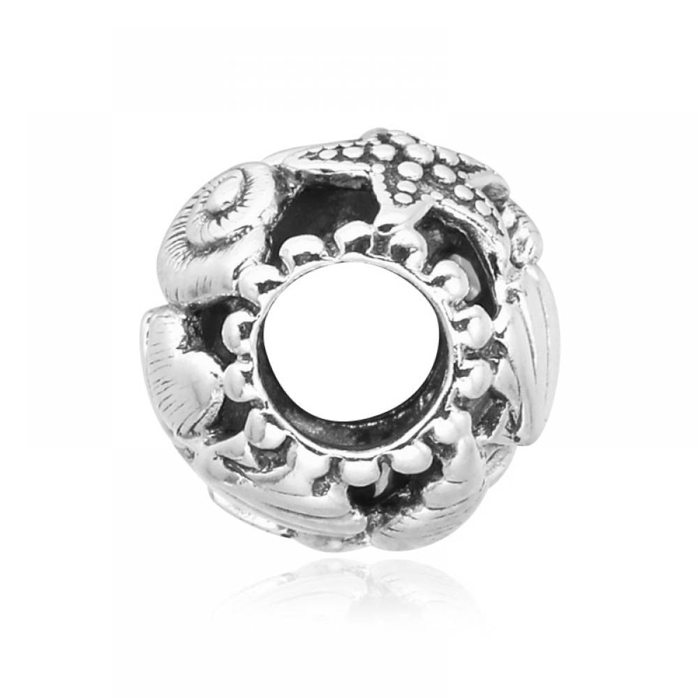 Pandora 798950c00 Openwork Starfish Seashell   Heart Silver Charm
