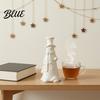 DIY White Ornament for Painting 3D Printed Smiling Snowman Statue Christmas Decor Minimalist Tall Holiday Store Display Props Tabletop Figurine Xmas