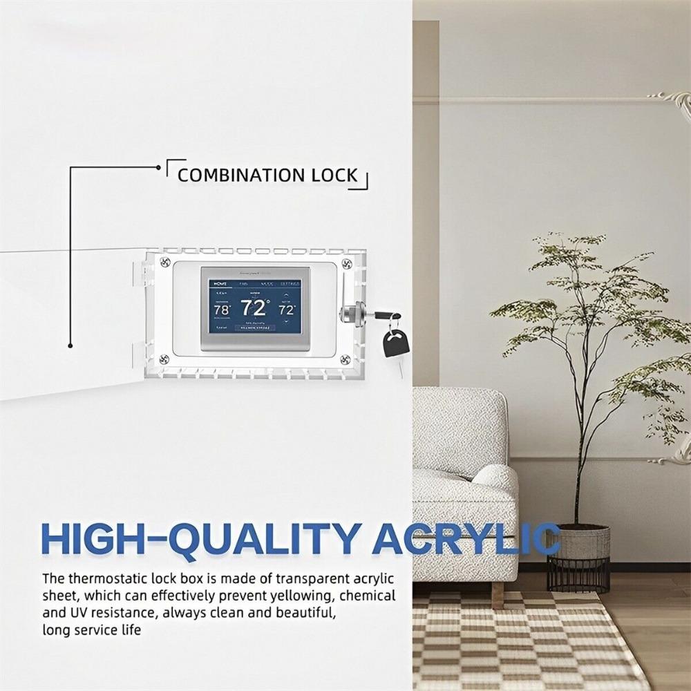 Thermostat On Wall Thermostat Lock Box Universal Ac Lock Box Cover Thermostat Guard Lockable