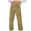Women's Fashionable Relaxed-Fit Trousers Sporty Fleece-Lined Solid-Colour Cuffed Trousers