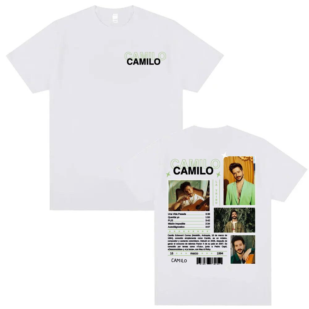 Singer Camilo 2025 Tour Graphic T Shirts Men's Clothing Harajuku Hip Hop Pop Music T Shirt Casual Summer Oversized T-shirts Tops