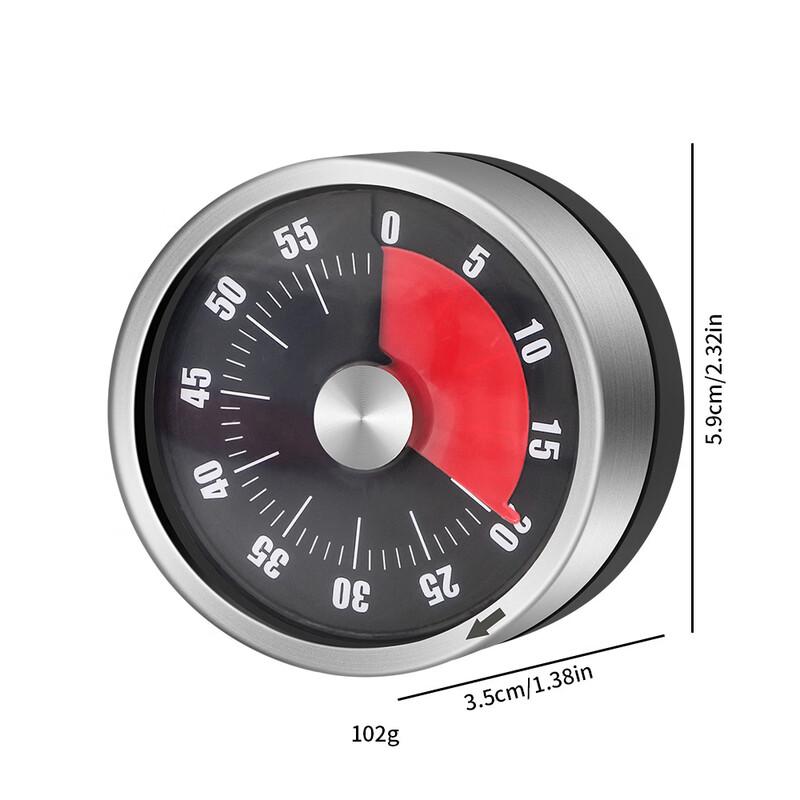 Magnetic Stainless Steel Mechanical Kitchen Timers (3-Pack)