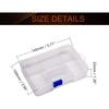 MroMax 2Pcs Small Storage Box,145x 100 x 32mm PP Clear Fixed 5 Grids Electronic Containers Tool Boxes for Nails, Screw, Earrings, Beads, Fishhooks