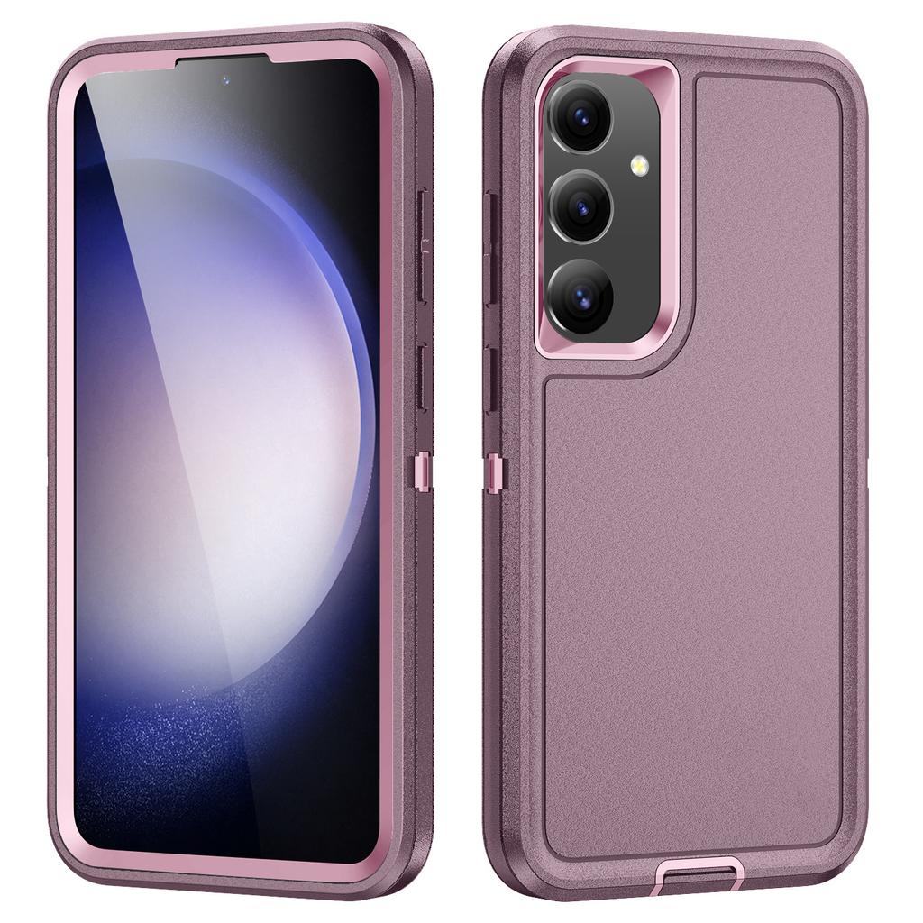 Three Proof Flat Protective Case with Built-in Dust Plug and Fingerprint Protection for Samsung Phone Cases
