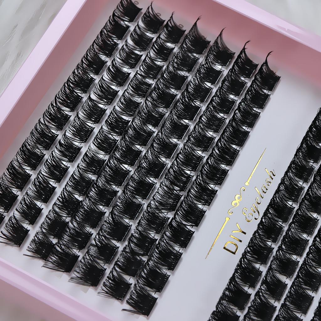 Wimpern-Cluster D-Schwung Flauschig Wispy Cluster Wimpern 8-16mm DIY Wimpernverlängerungen Natürlicher Look Wiederverwendbar