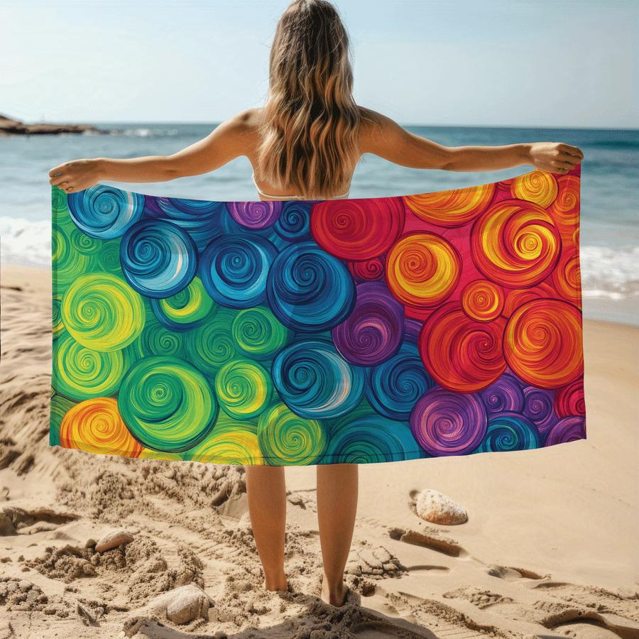 Large Colorful Abstract Swirl Print Towel Tropical Beach Blanket Summer Home Decor Resort Tapestry Mat