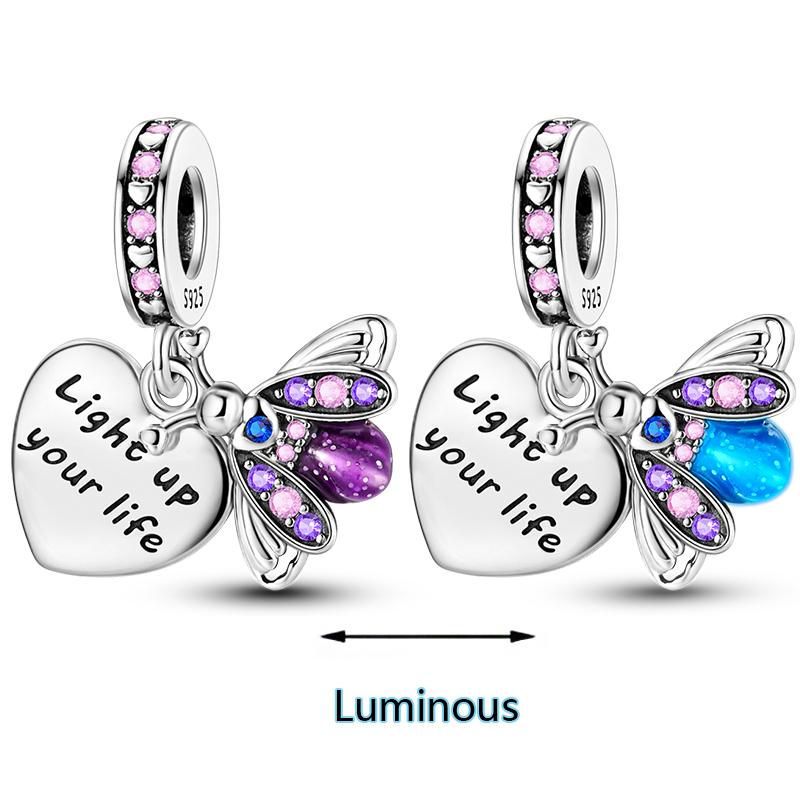 Love Heart Pink Charm Copper Original Butterfly Airplane Travel Charms Beads Fit Bracelets Diy Birthday Jewelry