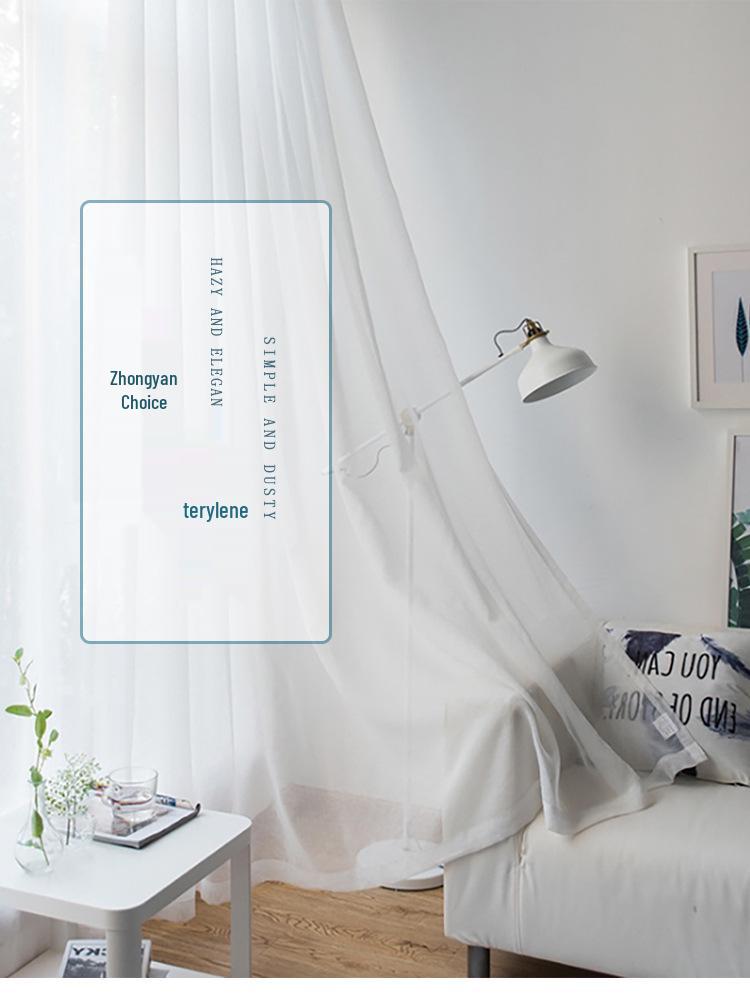 Moderner minimalistischer Terelyne Doppelstrang Voilevorhang für Wohnzimmer, Schlafzimmer und Arbeitszimmer