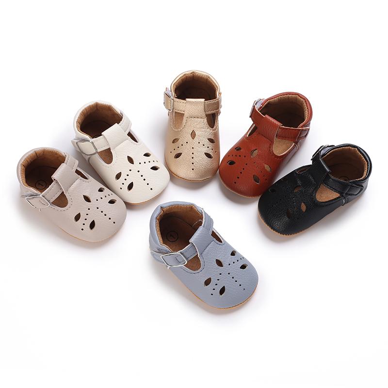 Khaki 0-18M Baby Casual Shoes Infant Toddler Bowknot Non-slip Rubber Soft-Sole Flat PU First Walker Newborn Bow Decor Mary Janes
