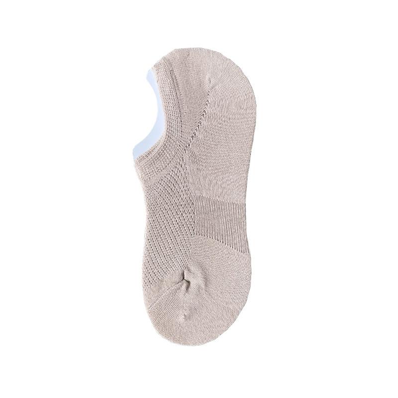 Female Spring and Summer Thin Pure Color All-match Cotton Mesh Breathable Sweat Absorption Not To Drop with The Boat Socks
